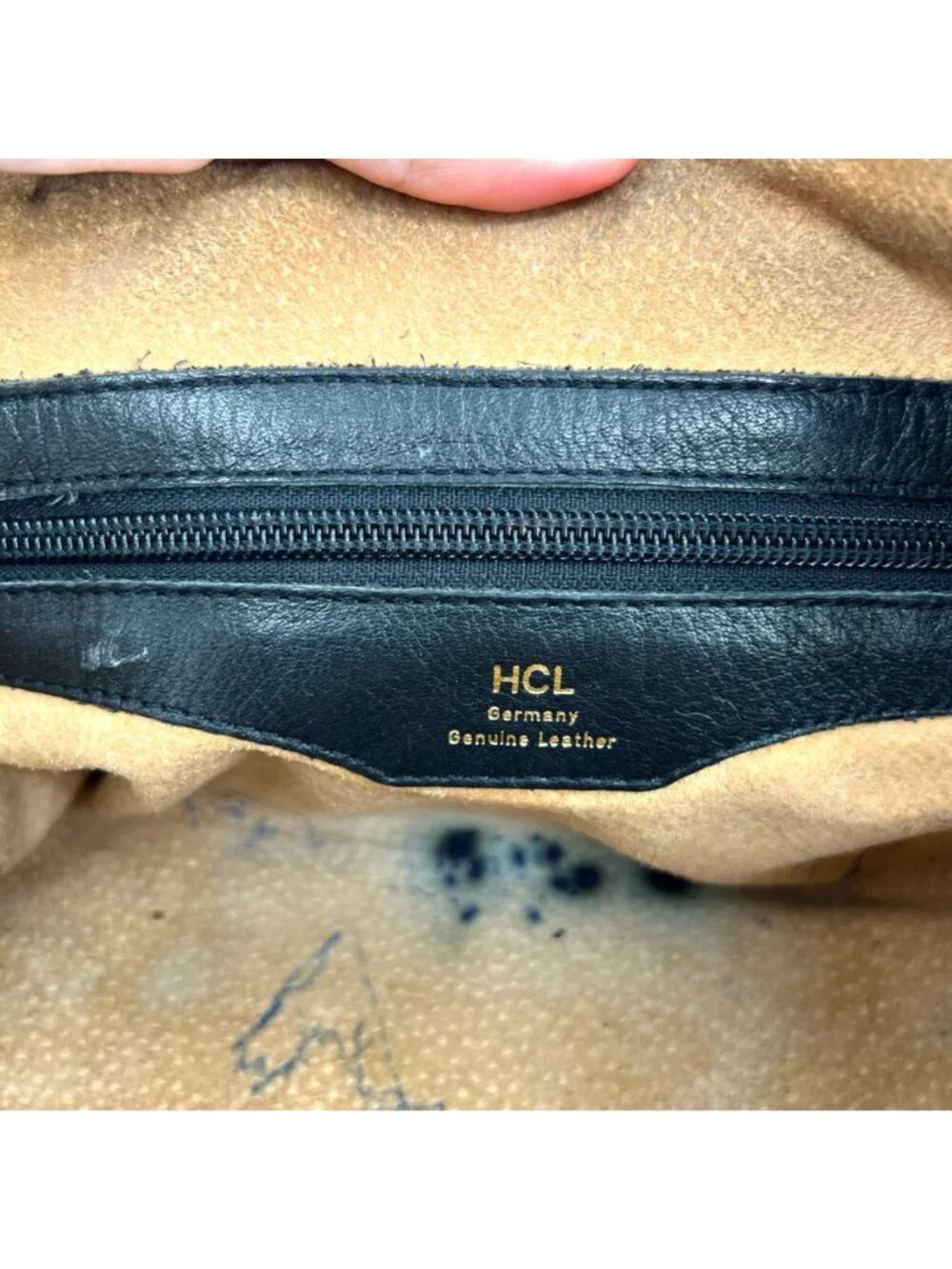 HCL Vintage 80s 90s Brown Leather Monogram Handbag Luxury Classic